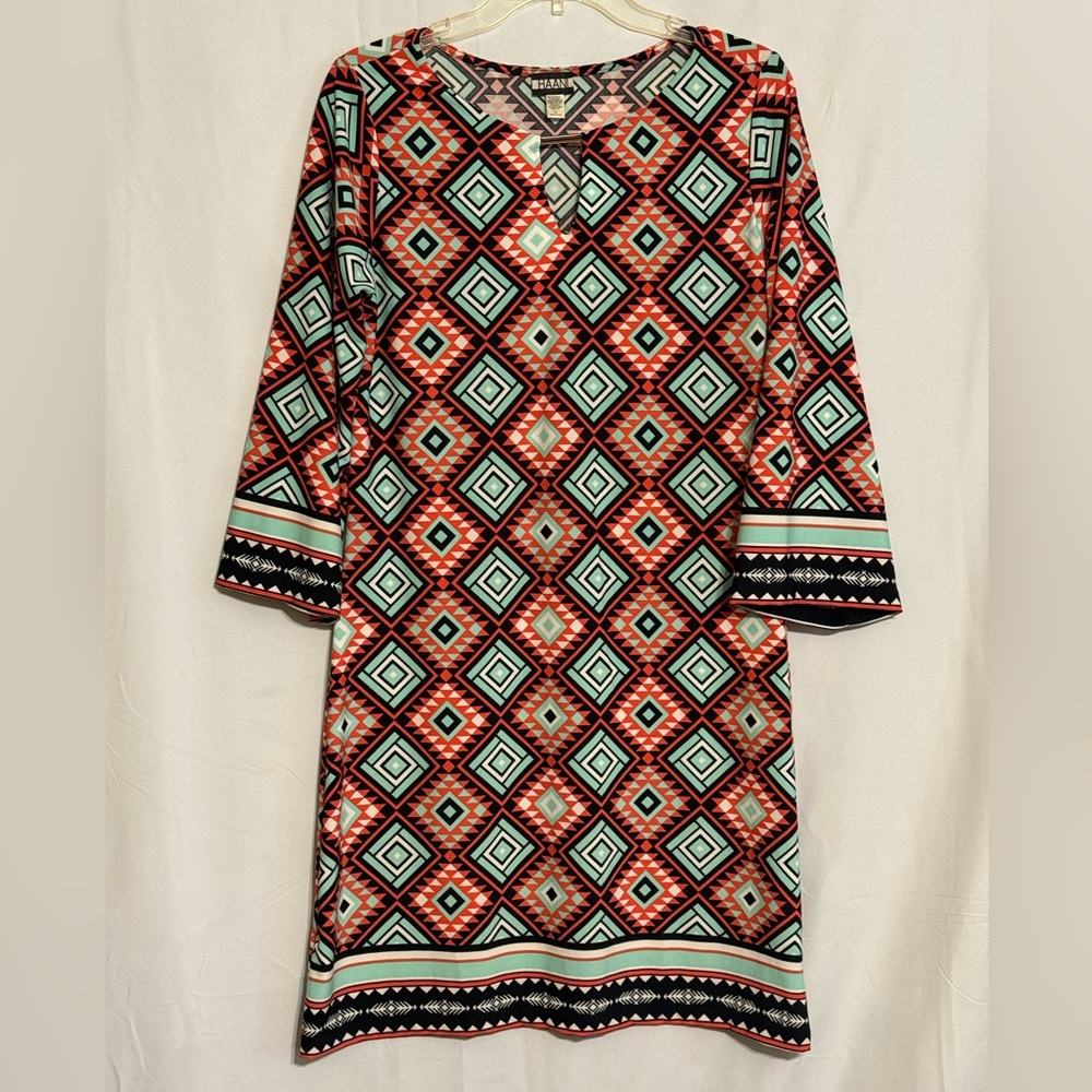 Haani Multicolor Geometric Dress Size Medium